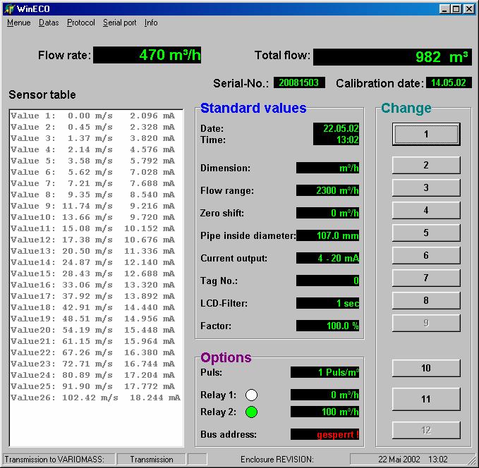 SOFTWARE All VARIOMASS ECO units can be used with the Software WIN-ECO and a PC to adjust and readout all settings.