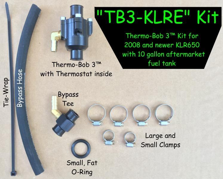 Thermo-Bob 3 Installation Manual: KLR650E (2008 and newer) Thank you for purchasing the Thermo-Bob 3 radiator bypass system for the KLR650.