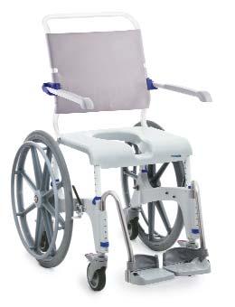 The versatile Ocean can be used as a commode chair, shower chair and hygiene transfer aid. The Ocean SP version features 24 rear wheels making it ideal for self-propelling.