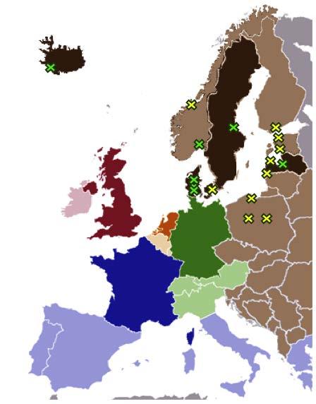 Northern Europe cluster cities Riga (Latvia); Gavleborg (Sweden); Oslo (Norway) Herning (Denmark) Reykjavik (Iceland); Vejle (Denmark); Kolding (Denmark); Landskrona