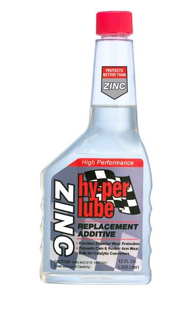 HIGH PERFORMANCE FORMULA ZINC REPLACEMENT ADDITIVE Hy-PerLube Zinc Replacement Additive will provide maximum wear protection for cams and lifters in flat tappet cam design engines.
