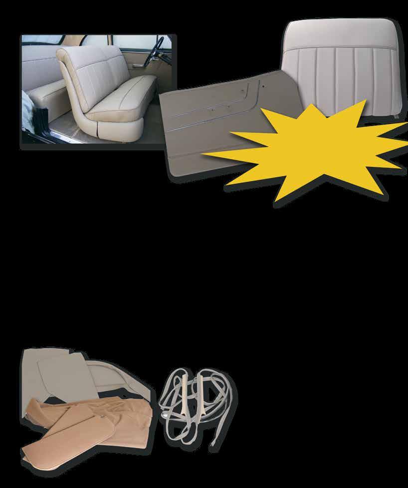 Custom Royal Interior Includes: Front and rear seat covers in soft leatherette. Also include seat side shell covers. Pre-sewn brushed cotton headliner.