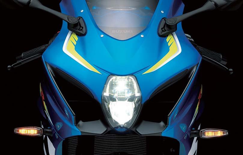 LED Headlight and LED Position lights GSX-R1000 Full LCD instrument cluster All lights and indicators are illuminated in the photo for illustrative purposes.