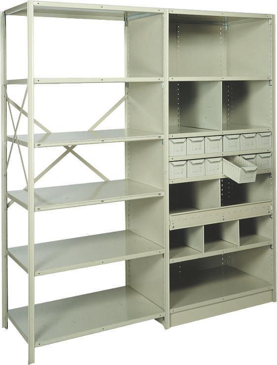 HOW TO BUILD AN 8000 SERIES SHELVING SYSTEM STEP 1 STEP 3 STEP 4 Select Upright Assembly Choose Open or Closed Upright Determine depth and height of Shelving Systems STEP 2 Select Back Bracing Choose