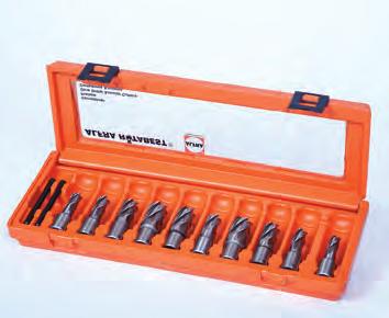 24, 26mm two of each 14, 18, 22mm In a solid plastic case Inc 2 ejector pins HSS 6pc Cutter Set Cutting Depth