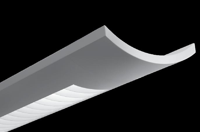 FLUORESCENT BAFFLE/LOUVER radial blade baffle flat blade baffle flat blade parabolic louver DIMENSIONAL DATA FEATURES Suspended linear direct/indirect fluorescent with radial or flat baffle or