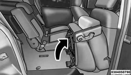 outboard side of seat and lift the seat for extended cargo