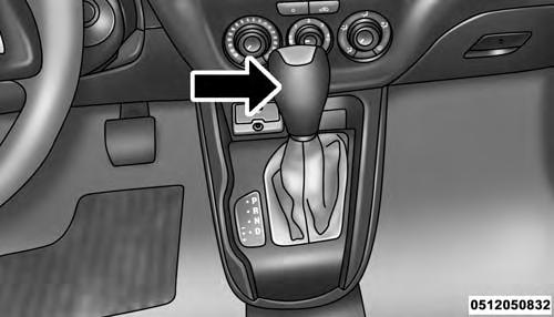 Only shift from DRIVE to PARK or REVERSE when the accelerator pedal is released and the vehicle is stopped. Be sure to keep your foot on the brake pedal when shifting between these gears.