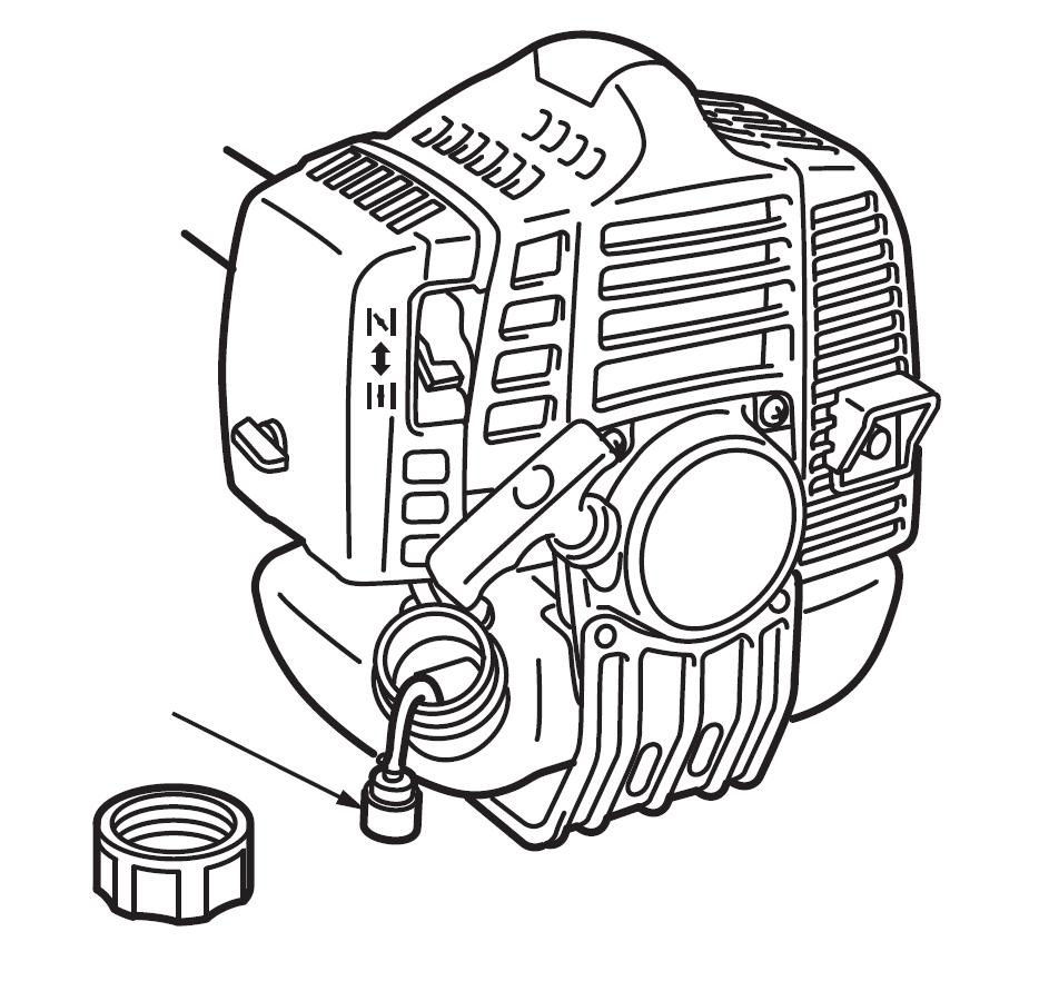 MAINTENANCE FUEL FILTER When the engine runs short of fuel, check the fuel cap and the fuel filter for blockage.