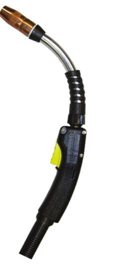 grip features a heavy duty metal spring for straight MIG guns configured with fixed necks.