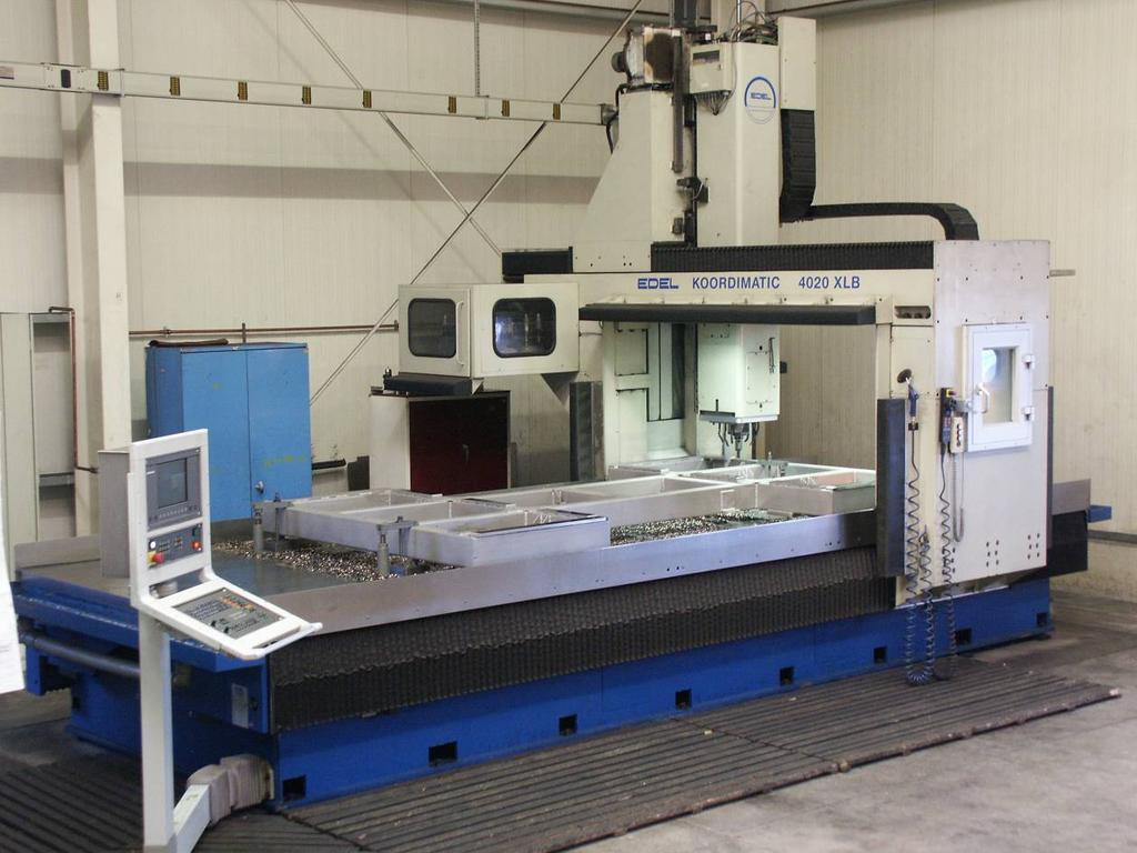 3-axes CNC bed-type milling machine EDEL Koordimatic 4020 XLB - X-axis: 4,000 mm - Y-axis: 2,000 mm - Z-axis: