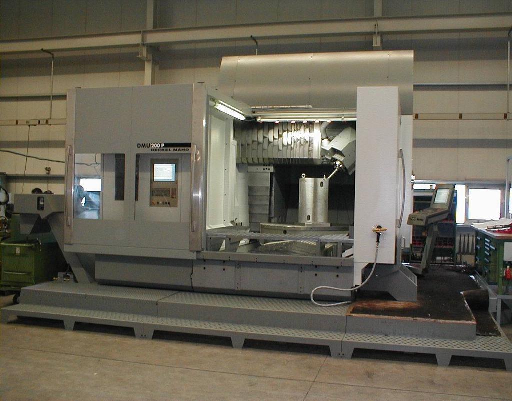 5-axes CNC machining centre DMU 200 P - X-axis: 1,800 mm - tool holding fixture: SK 50 - Y-axis: 2,000 mm - driving power: 40 kw - Z-axis: 1,280 mm -