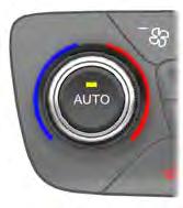 MAX Defrost: Press the button to switch on defrost. Outside air flows through the windshield vents, air conditioning automatically turns on, and fan automatically adjusts to the highest speed.