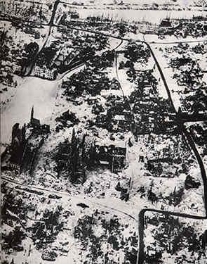 bombardment Passchendaele village, before and after the
