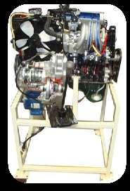 the engine like four cylinders of the cylinder block, Cylinder heads, valve ports, piston, Connecting rod, inlet and Exhaust manifolds, throttle body, Fuel system, Lubrication system, Water pump,