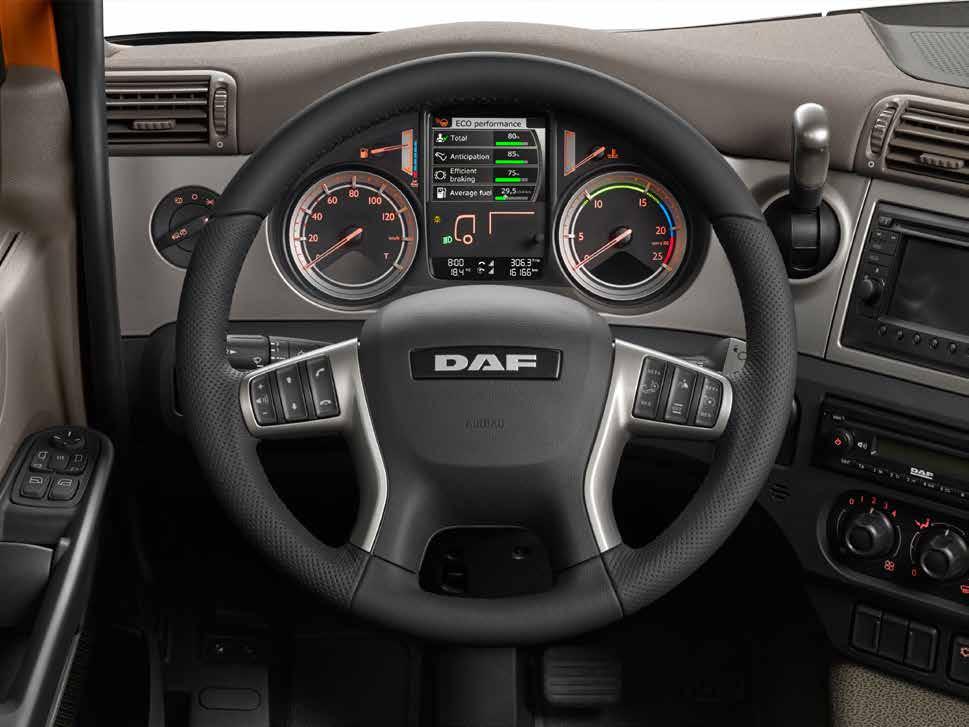 Also available is a fully integrated DAF Truck Phone with which two mobile phones via Bluetooth and a fixed, integrated telephone can be connected simultaneously.