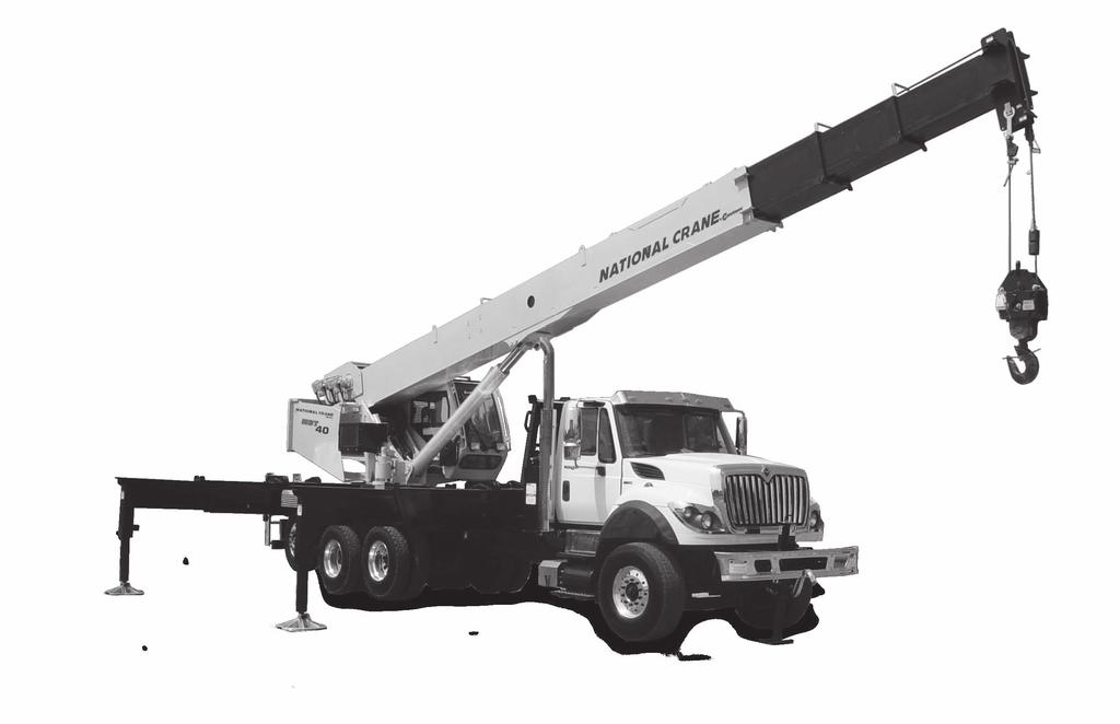 Features National Crane is proud to troduce the Series NBT40 The stronger standard torsion box improves rigidity, reduces truck frame flex and reduces the need for counterweight Easy Glide boom wear