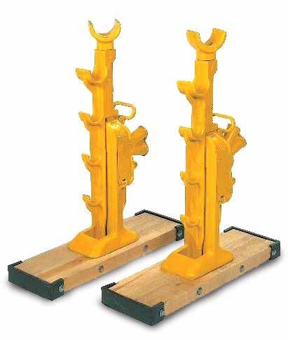 Mechanical Jacks 5 20 Ton Reel Jack 321B Using A1029-R and A1029-L, utilities can easily handle large reels. The large wooden bases and low handle efforts enhance safety and reduce operator fatigue.
