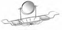 PN BATH RACK WITH SOAP/SPONGE TRAY WITH REVERSIBLE MIRROR MAGNIFYING X 5 : BD-15593.