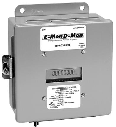 Class 2000 Meter KWH & KWH/DEMAND METER INSTALLATION INSTRUCTIONS E-Mon