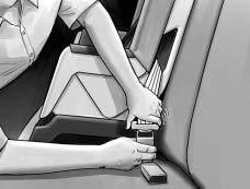 3. Buckle the belt. Make sure the release button is positioned so you would be able to unbuckle the safety belt quickly if you ever had to. 4.