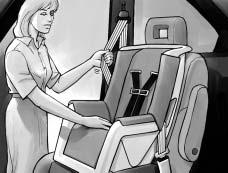 5. To tighten the belt, pull up on the shoulder belt while you push down on the child restraint. You may find it helpful to use your knee to push down on the child restraint as you tighten the belt.