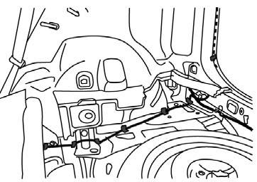 (g) Route the antenna cable under the headliner toward the right side of the vehicle. (Fig.