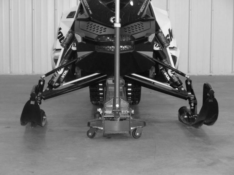 FLOAT 3 EVOL SERIES INSTALLATION FLOAT 3 EVOL FLOAT 3 EVOL R FLOAT 3 EVOL RC2 Step 1 Ensure that your snowmobile is safely supported with a floor jack or jack stand and the skis are off the ground.