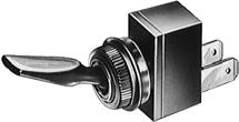 Switches On-off switches Toggle switch. Black lever, made of flexible plastic. With two 6.3 mm blade terminal contacts.