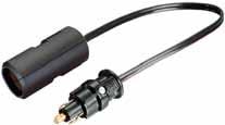 Installation Material Extension cables and adapters (ISO 465 and cigarette lighter) Adapter cable Max. load: 8A at 24V. For adapting from standard sockets (ISO 465) to cigarette lighter plugs.