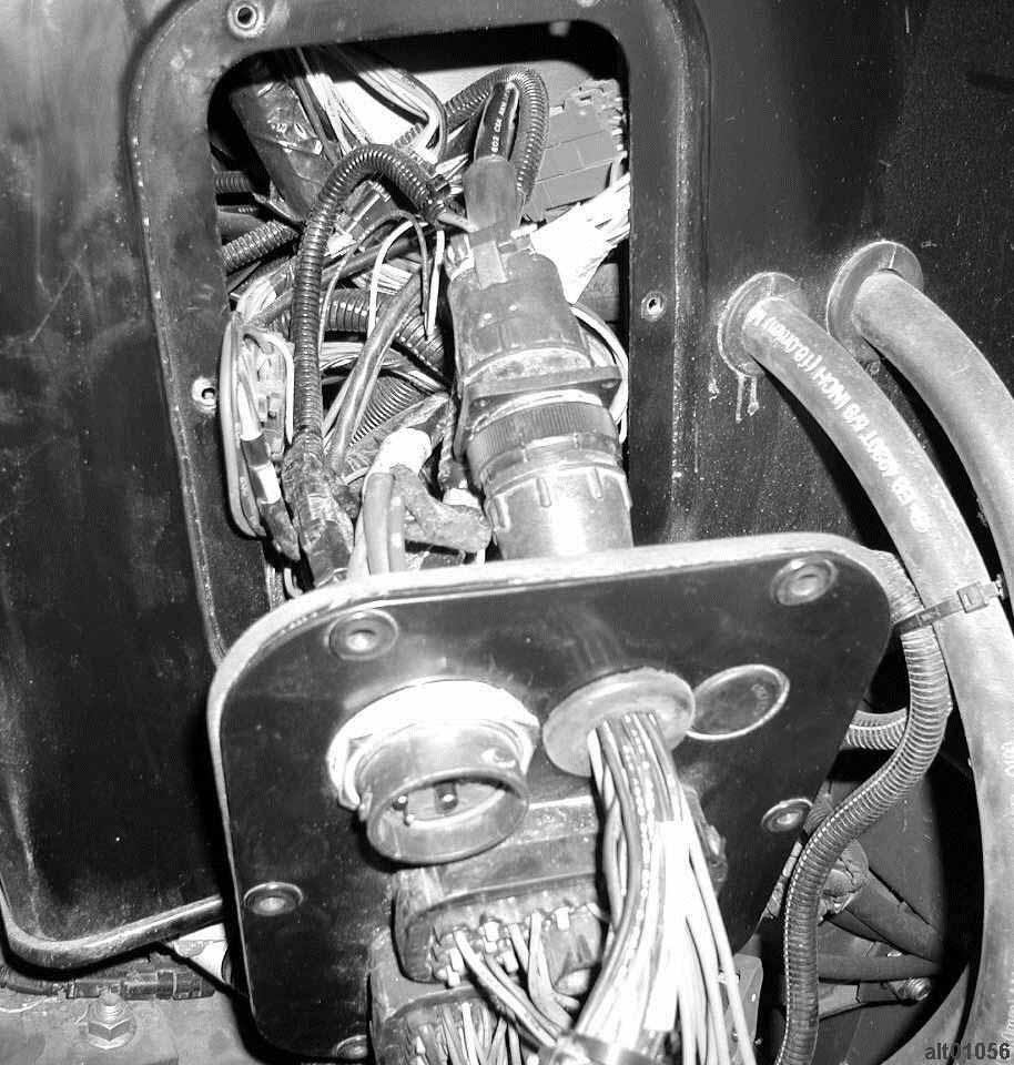 Ag Leader Technology Grommet Figure 6. Display cable routed through wall plate 8. Locate connectors of display cable that were routed into right-rear corner of cab in step 4.
