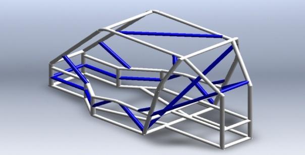 Primary Members: 25.4 x 3 mm Secondary Members: 25.4 x 0.89 mm Figure 1: Isometric View of frame 2.