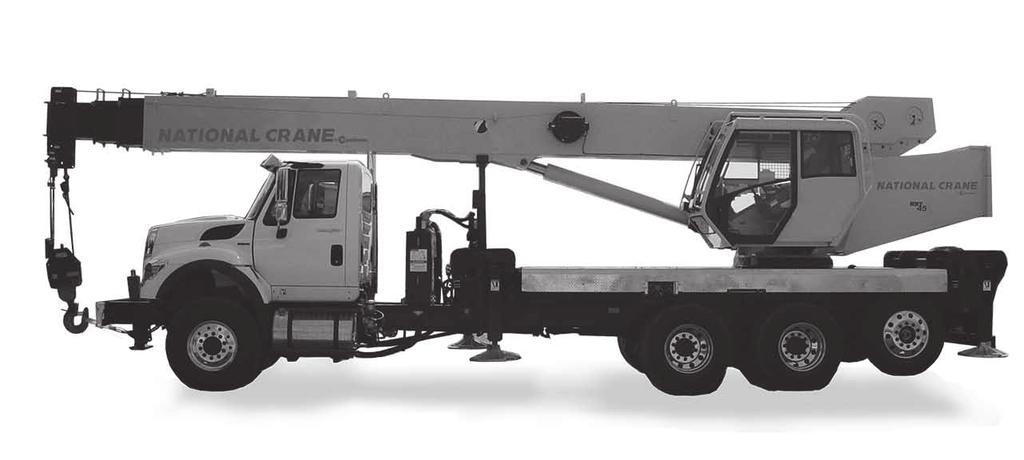 Features National Crane is proud to troduce the Series NBT45 The stronger standard torsion box improves rigidity, reduces truck frame flex and reduces the need for counterweight Easy Glide boom wear