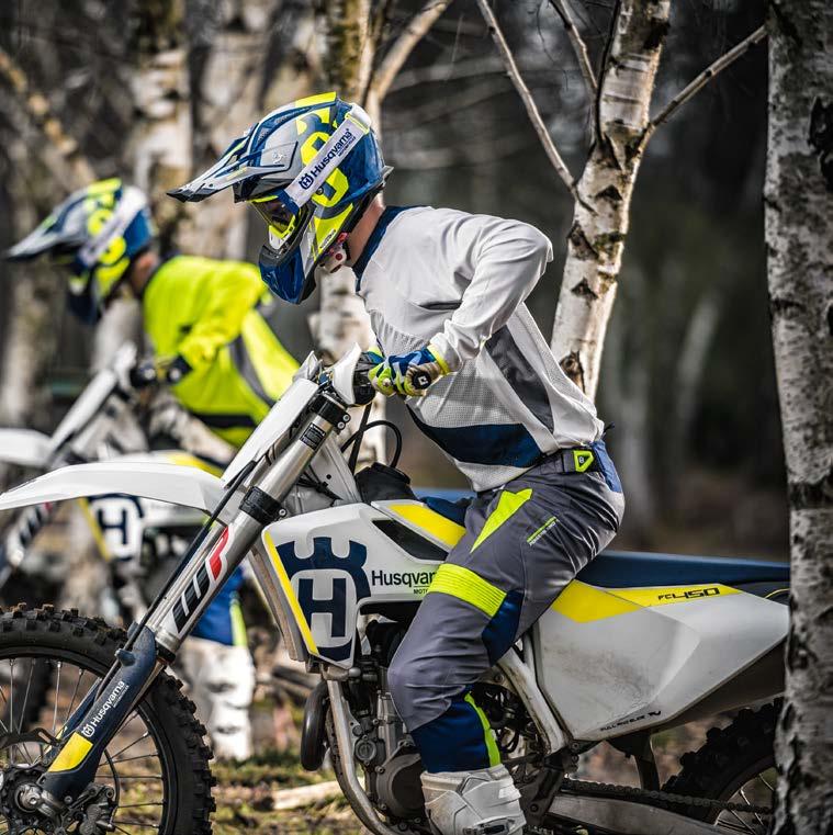 HUSQVARNA MOTORCYCLES CLOTHING CELIUM RAILED GLOVES Lightweight, premium MX glove with excellent freedom of movement, UV resistant, supported by silicone grip coating on the fingertips for optimal