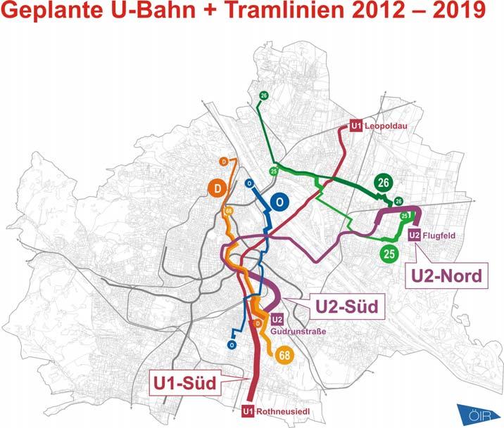 Planned extension of the public transportation grid Next