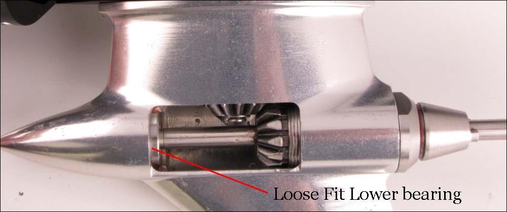 Lower Unit Bearing Setting The bearing in the Dragon Drive lower unit (shown in the picture above) is designed to be a loose fit,