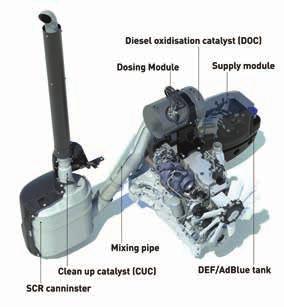 ECOBLUE HI-eSCR TECHNOLOGY ONE SIMPLE SOLUTION New T7 engines comply with the even-more-stringent Tier 4B emissions standards by using New Holland ECOBlue HI-eSCR (High-Efficiency Selective Catalytic