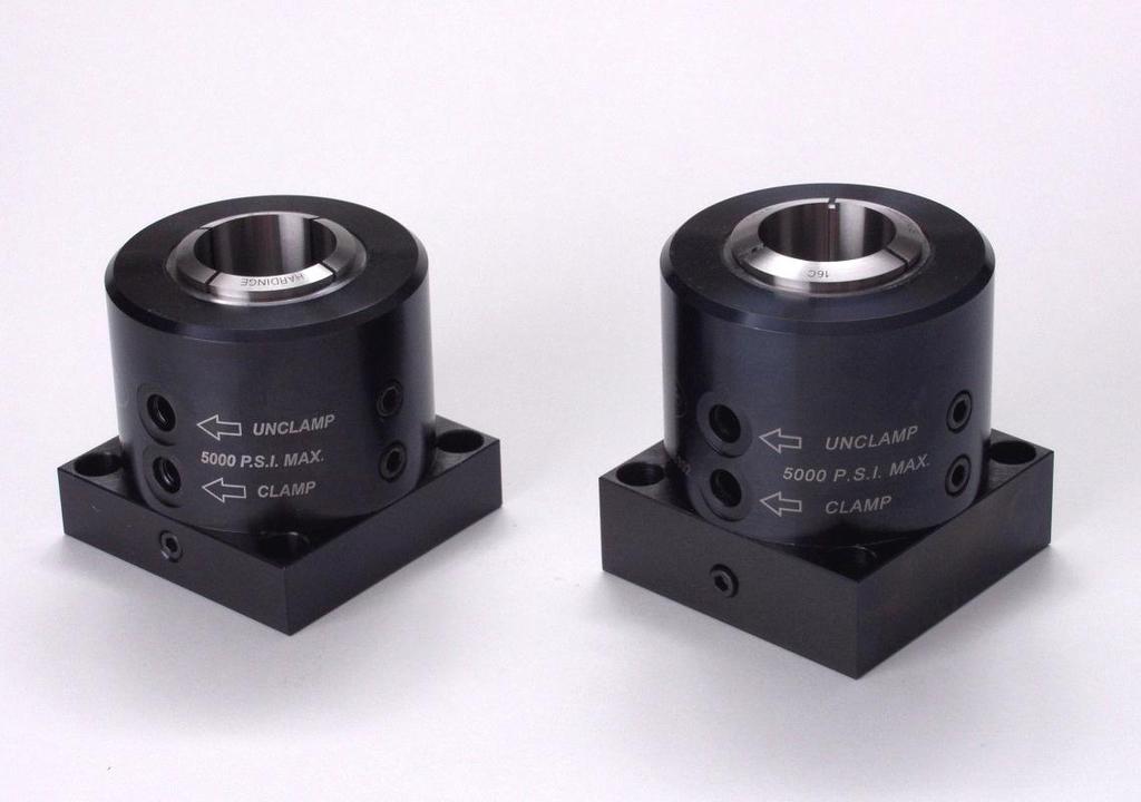 High Pressure Hydraulic Collet Closers Double acting, fixed-length operation Designed for use with 5C, 16C, 3J, 22J or 35J collets Reamed orientation