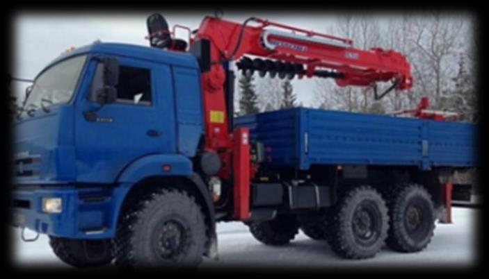 cradle, load carrying capacity of 200 kg and lift height of up to 18 m; Load carrying capacity of knuckle boom crane up to 6100 kg; БКМ BUER LS 2656-002 on