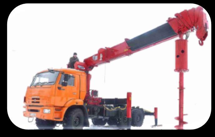 combination weight 32 tons; High cross country capacity thanks to all wheel drive, 6x6; High engine horsepower capacity up to 300 HP Drilling depth down to