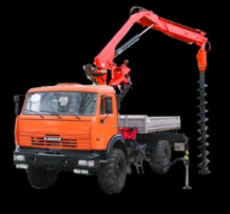 Drilling and Crane Units БКМ-512 on КАМАZ 4326 (4x4) Chassis Load carrying capacity 3 tons High cross country capacity thanks to all wheel drive, single tire