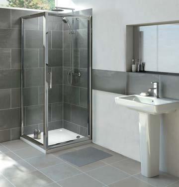 Aspen 6 Pivot Door A stylish twist on a classic design that fits perfectly in any modern bathroom.