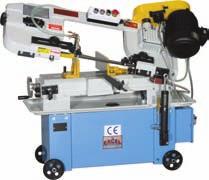 75 Horizontal and Vertical Metal Cutting Bandsaw Versatile three speed machine offering horizontal and vertical cutting capabilities Push button on/off switch Supplied complete with transport wheels,