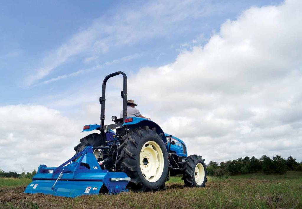 Utility Tractors PREMIUM Tractors STANDARD Tractors IMPLEMENTs Large Fuel Tank 87lcapacity provides extended operation times between
