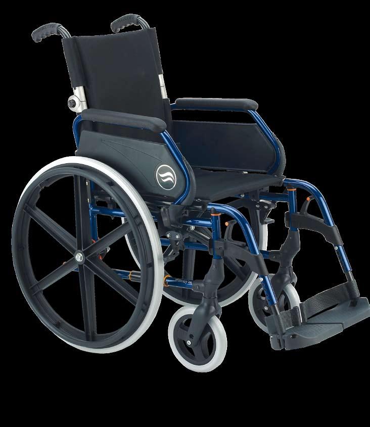 Breezy 250P Half-folding backrest Standard configuration Standard configuration Steel wheelchair with half-folding backrest for easier transportation and storage The folding system is very solid and