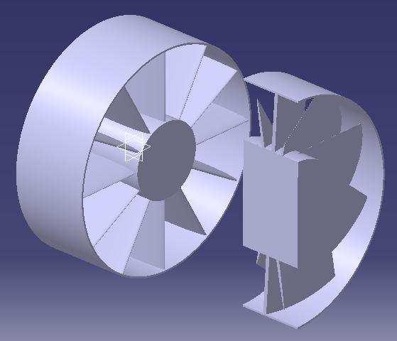 EXPERIMENTAL WORK Three-dimensional air flow through an axial, multistage fan will be solved in this analysis.