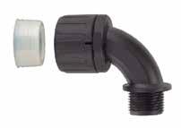 HelaGuard Non-Metallic HelaGuard Fittings 90 Degree Elbow External NPT Thread Fittings HG-90 & HGL-90 Series Elbow fitting features a snap-on design that provides a quick, secure connection.