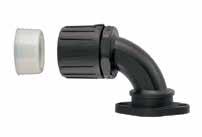 Choose from or ingress protection rated fittings. Flange provides easy installation to flat surfaces. Swivel feature minimizes cable twisting, providing strain relief.