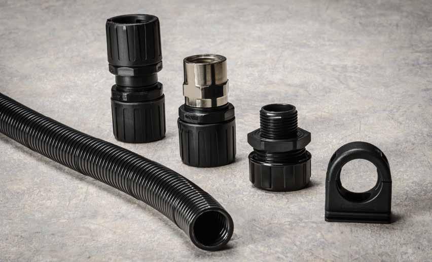 1.0 HelaGuard Non-Metallic Conduits & Fittings HellermannTyton has expanded its flexible cable protection product offering to include the HelaGuard line of non-metallic conduits, fittings and