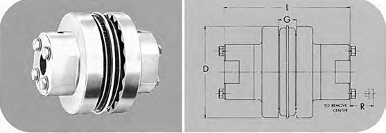 TYPE SC SPACER COUPLINGS BTS - CONVENTIONAL SPACER DESIGN BTS - CONVENTIONAL SPACER DESIGN The table below shows assembled dimensions of Sure-Flex Type SC Spacer Couplings.
